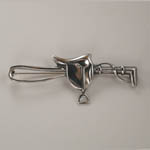 Sterling Silver English saddle and crop stock pin