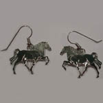 Rhodium plated Tennessee Walker earrings