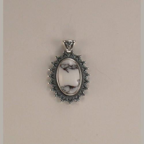 Sterling Silver Howlite pendant