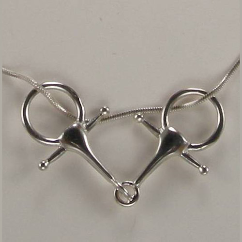 close up of Sterling Silver Snaffle Bit pendant