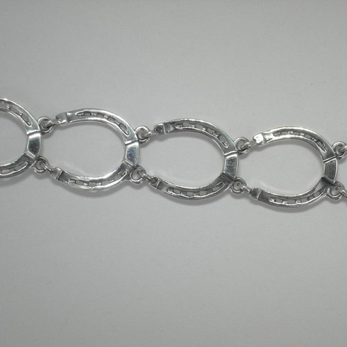 close up of horseshoe link bracelet
