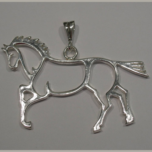 Sterling Silver abstract horse pendant