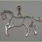 Sterling Silver abstract horse pendant