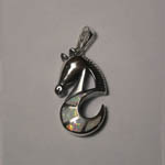 Sterling Silver Opal abstract sea horse pendant