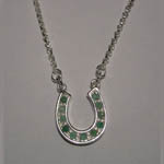 Sterling Silver emerald large horse shoe necklace