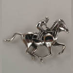 Sterling Silver Thoroughbred race horse brooch