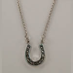 Sterling Silver marcasite horseshoe necklace