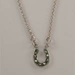 Sterling Silver small marcasite horseshoe necklace