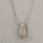 Sterling Silver Cubic Zirconia horseshoe necklace