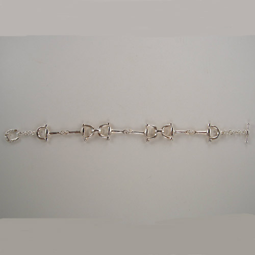 Sterling Silver D ring snaffle bit link bracelet