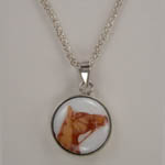 Sterling Silver enamel horse head in bridle necklace