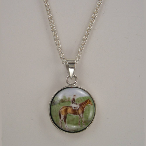 Sterling Silver enamel Man O War necklace