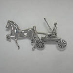 Sterling Silver Saddlebred horse and carriage brooch