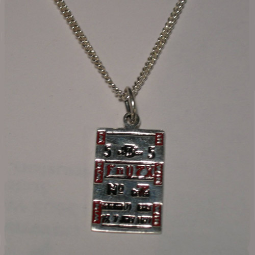 Sterling Silver race horse betting ticket necklace