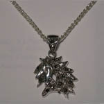 Sterling Silver small marcasite horse head necklace