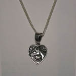 Sterling Silver horse head in heart necklace