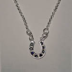 Sterling Silver small sapphire horseshoe necklace
