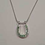 Sterling Silver emerald horseshoe necklace