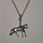 Sterling Silver Dressage horse and rider necklace
