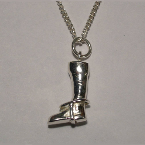 Sterling Silver riding boot necklace
