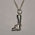 Sterling Silver riding boot necklace