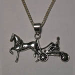 Sterling Silver Saddlebred and carriage necklace