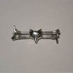 Sterling Silver fox head and crops brooch