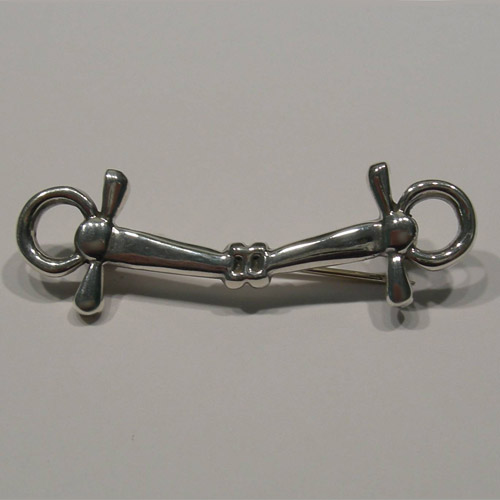 Sterling Silver full cheek snaffle bit brooch