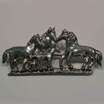 Sterling Silver horse herd brooch