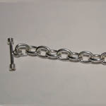 Sterling Silver toggle end of horseshoe bracelet
