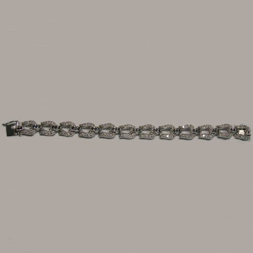 Sterling Silver sapphire and Cubic Zirconia horseshoe bracelet