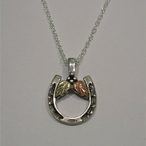 Black Hills Gold Sterling Silver horseshoe necklace