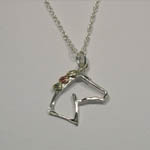 Black Hills Gold Sterling Silver silhouette horse head necklace