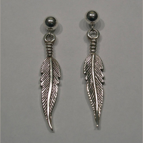 Sterling Silver feather earrings