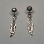 Sterling Silver small feather earrings