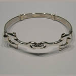 Sterling Silver D ring snaffle bit bangle bracelet