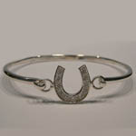 Sterling Silver Cubic Zirconia horseshoe bangle bracelet