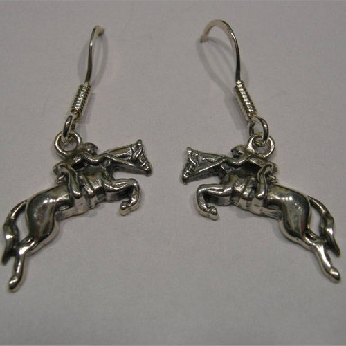 Sterling Silver hunter jumper dangle earrings