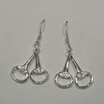 Sterling Silver Cubic Zirconia snaffle bit earrings