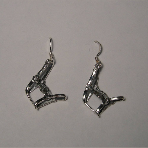 Sterling Silver 3 D halter dangle earrings
