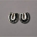 Sterling Silver sapphire horseshoe post earrings