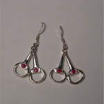 Sterling Silver Ruby snaffle bit earrings