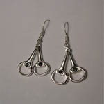 Sterling Silver Sapphire snaffle bit earrings
