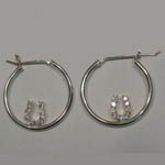 Sterling Silver Cubic Zirconia horseshoe hoop earrings