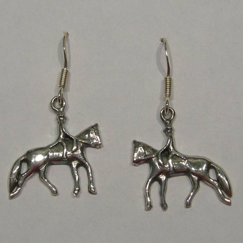 Sterling Silver Dressage horse and rider earrings