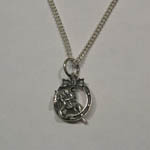 Sterling Silver hunter jumper and horseshoe necklace