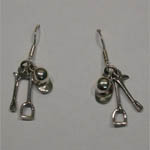 Sterling Silver cap crop stirrup charm earrings
