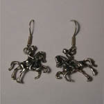 Sterling Silver horse and rider dangle earrings