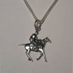 Sterling Silver Polo pony and rider necklace