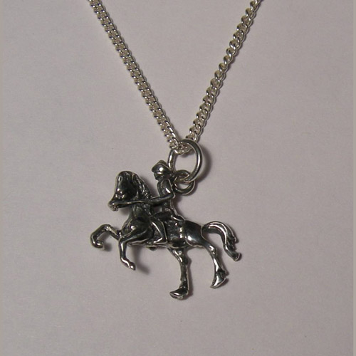 Sterling Silver horse and rider necklace